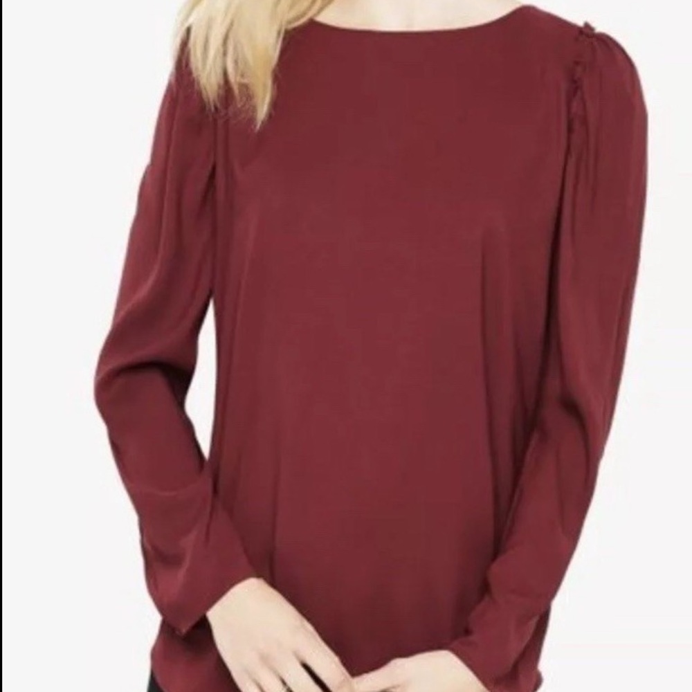 Express Wine Long Sleeve Blouse- Size XL - NWT
